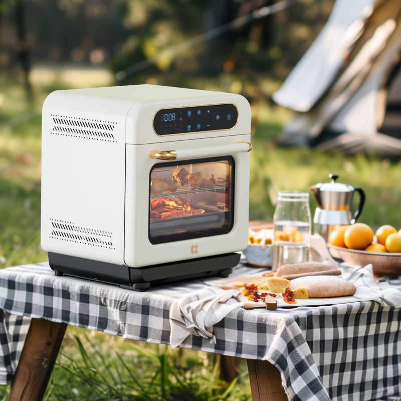 Horno de vapor 8 en 1 Ciarra Nosh con freidora de aire color marfil