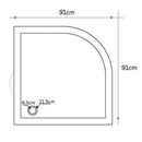 Cream Royal Marble Corner Shower Base Hand-carved from Solid Marble Block (W)36" (L)36" (H)2" Honed