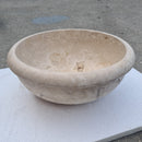 Crema Antiqua Travertine Natural Stone Drop-in Sink Honed and Filled (D)16" (H)6"-Clearance