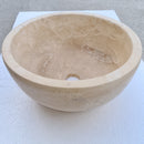 Crema Antiqua Travertine Natural Stone Under-mount Sink Honed and Filled (D)12" (H)6"-Clearance