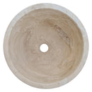 Crema Antiqua Travertine Natural Stone Under-mount Sink Honed and Filled (D)12" (H)6"-Clearance