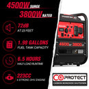 4500W Open Frame Inverter Generator w/ CO Alert DB5041C