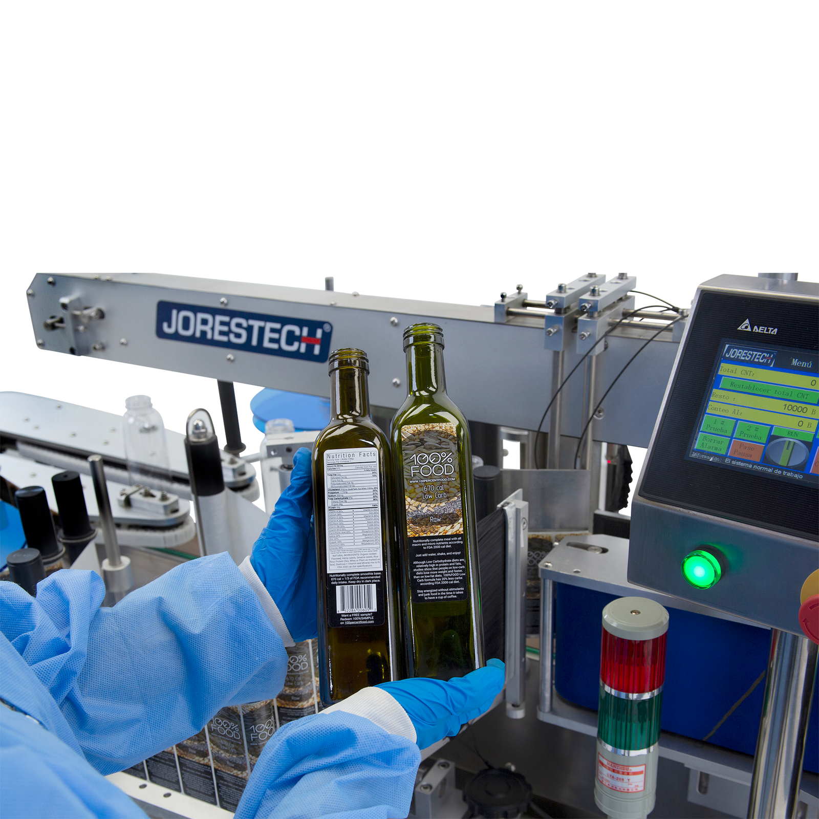 Dual Applicator Dual Automatic Label Applicator for Round and Flat Containers