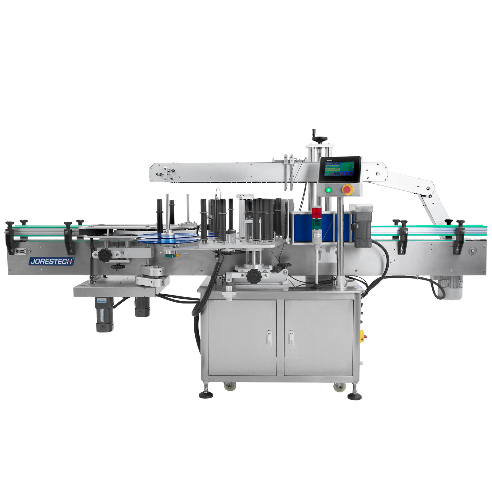 Dual Automatic Label Applicator for Round and Flat Containers