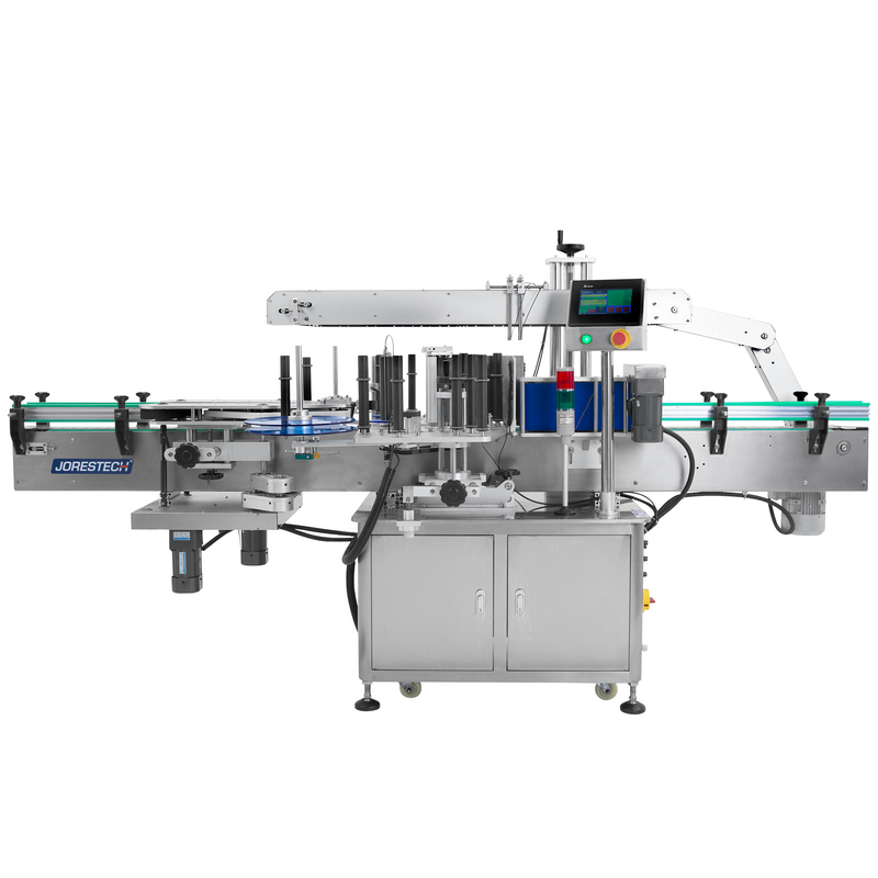 Dual Automatic Label Applicator for Round and Flat Containers