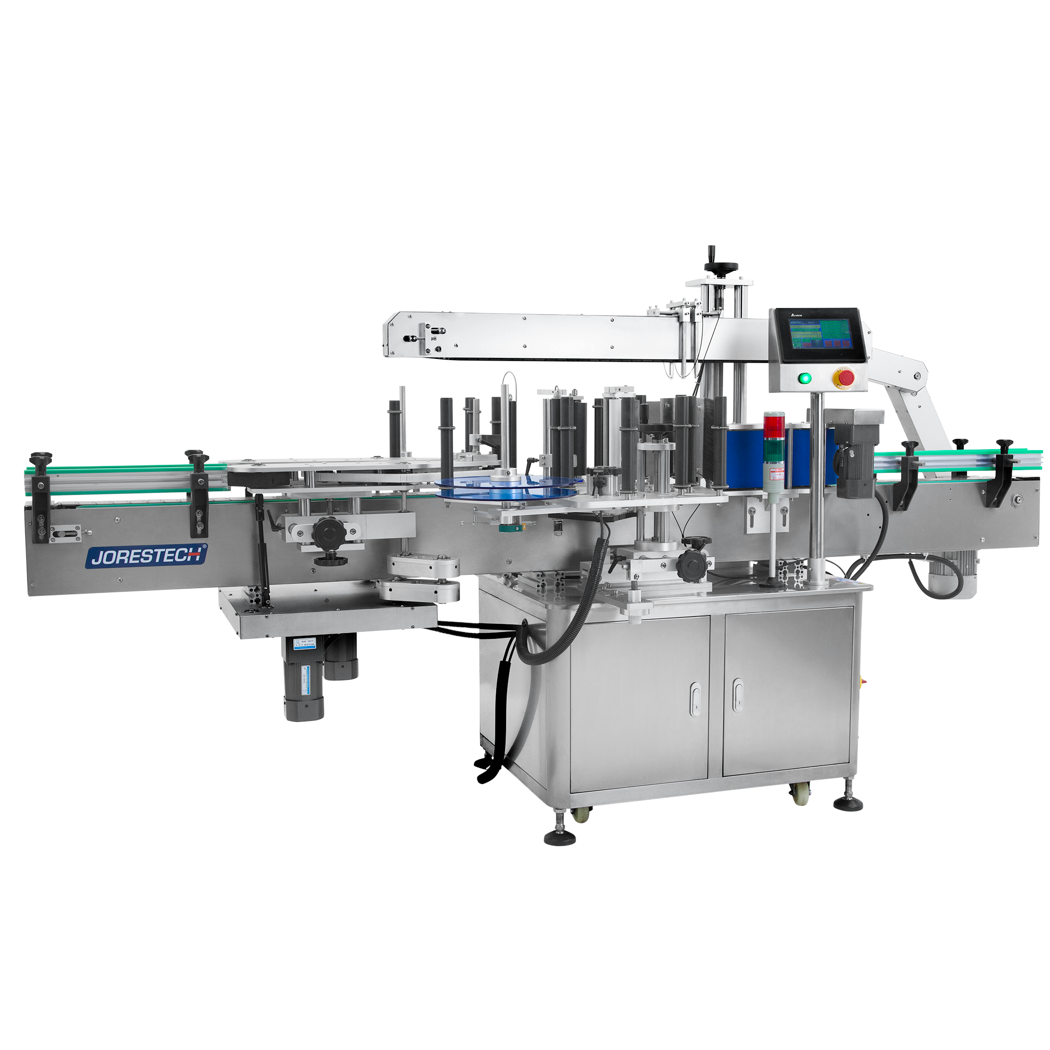 Dual Applicator Dual Automatic Label Applicator for Round and Flat Containers