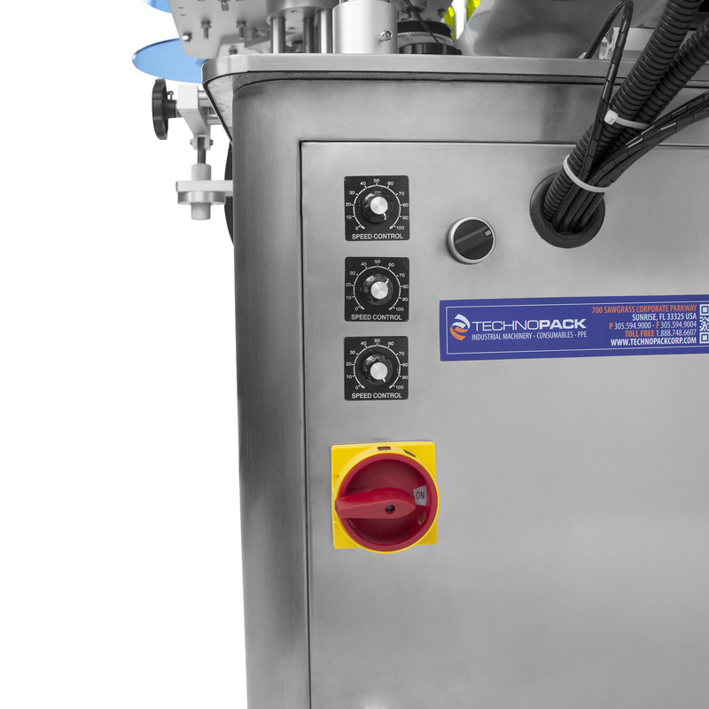 Dual Automatic Label Applicator for Round and Flat Containers
