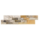 DaVinci Mixed Ledger 3D Panel 6"x24" Natural Marble Wall Tile - Full Truckload