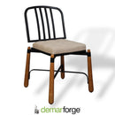 DemarForge Chair 5318 - Handcrafted European Chestnut / Wrought Iron Chair – Customizable Dining Chair (Set of 2)