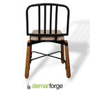 DemarForge Chair 5318 - Handcrafted European Chestnut / Wrought Iron Chair – Customizable Dining Chair (Set of 2)