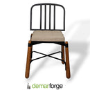 DemarForge Chair 5318 - Handcrafted European Chestnut / Wrought Iron Chair – Customizable Dining Chair (Set of 2)