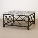 DemarForge Coffee Table 101M  - Wrought Iron Calacatta Viola Marbletop