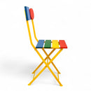 DemarForge Folding Chair 5500 - Colorful- Stackable - European Chestnut Wood Clear Coated Slats (Set of 2)