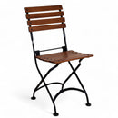 DemarForge Folding Chair 5504 - Stackable - European Chestnut Wood Clear Coated Slats (Set of 2)