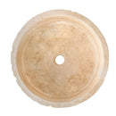 Denizli Beige Travertine Rustic Stone Round Above Vanity Bathroom Sink (D)16" (H)6"