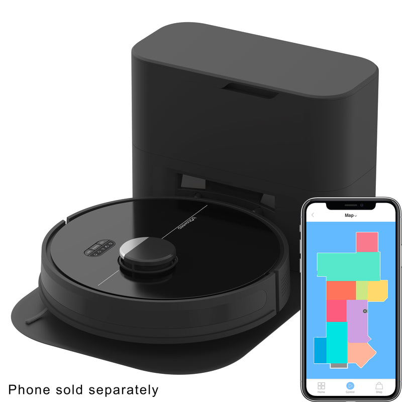 BObsweep Dustin Wi-Fi Connected Self-Emptying Robot Vacuum and Mop
