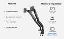 ErgoAV-Ergolink dual arm monitor mount with built in USB-C docking station for up to dual 35" monitors