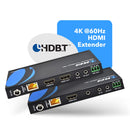 Extensor HDMI OREI HDBaseT 4K 60 Hz con cable LAN Ethernet Cat5e/6 - Hasta 35 m - IR, CEC, RS-232, PoC (EX-115UHD-K) 