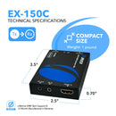 Extensor HDMI 4K sobre CAT6/7 hasta 50 m con PoC e IR bidireccional (EX-150C)