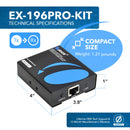 Extensor HDMI OREI con cable CAT6/CAT7, 1080p, con infrarrojos, hasta 58 metros, compatible con 3D y audio HD (EX-196PRO-KIT) 