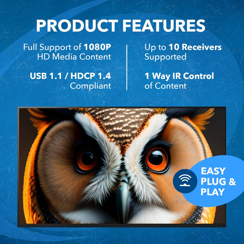 Extensor HDMI sobre CAT6/7 con KVM 1080p a 60 Hz hasta 150 m (EX-330-KVM)