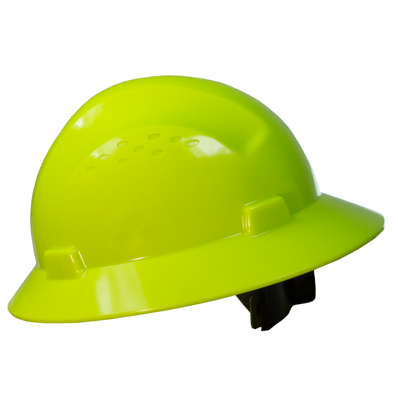 Full Brim Safety Hard Hat with 4 Point Suspension