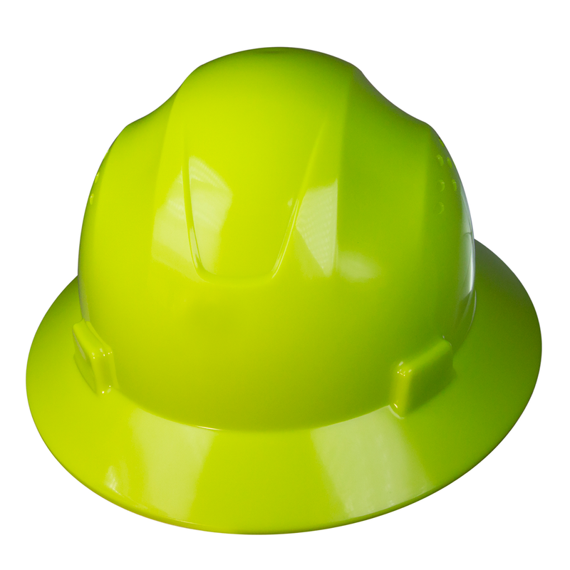 Full Brim Safety Hard Hat with 4 Point Suspension