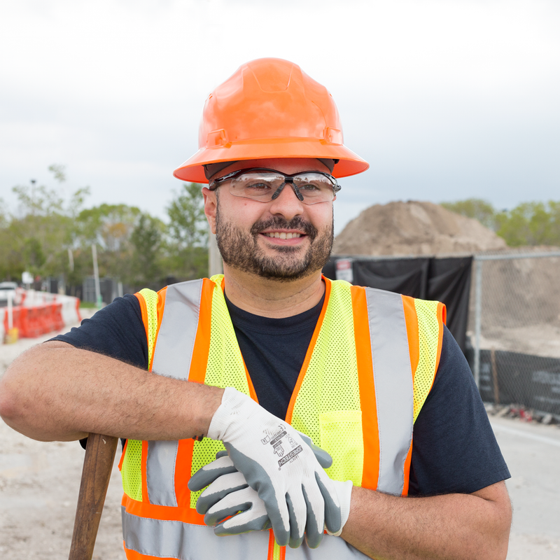 Full Brim Safety Hard Hat with 4 Point Suspension