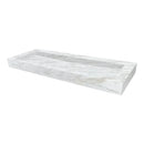 Fantasy White Marble Modern Rectangular Sink Wall-mount Bathroom Sink (W)18" (L)52" (H)5"