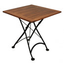 Five Piece Dining Set with 28" Square European Chestnut Wood Slats Top and Four 5508 Folding Chairs