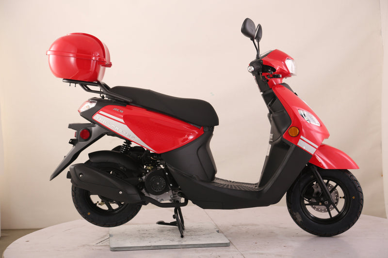 TrailMaster Flash 50cc Street Scooter, CVT Automatic, LED Lights, Rear Trunk Included