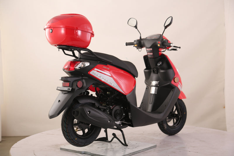 TrailMaster Flash 50cc Street Scooter, CVT Automatic, LED Lights, Rear Trunk Included