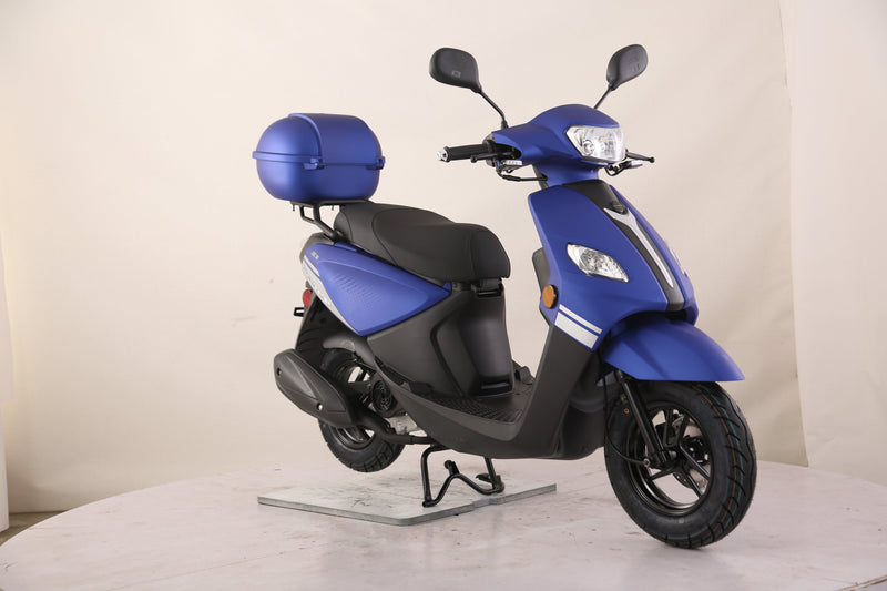 TrailMaster Flash 50cc Street Scooter, CVT Automatic, LED Lights, Rear Trunk Included, Ships Fully Assembled
