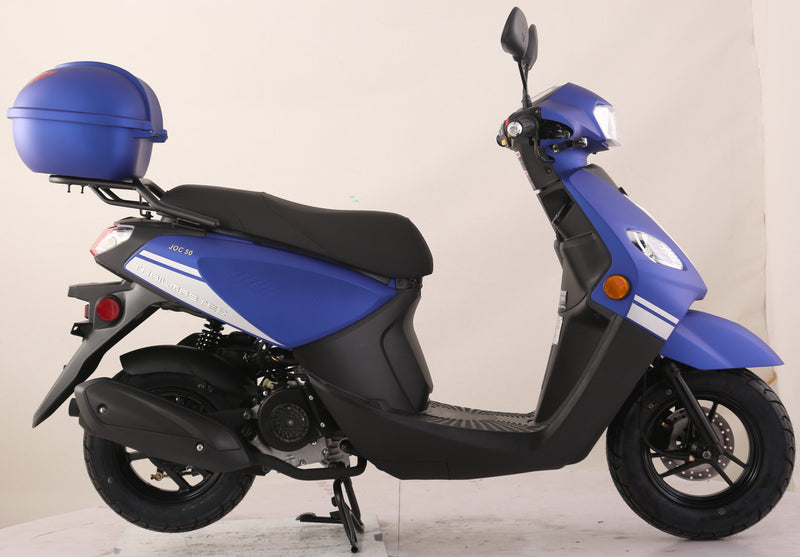 TrailMaster Flash 50cc Street Scooter, CVT Automatic, LED Lights, Rear Trunk Included