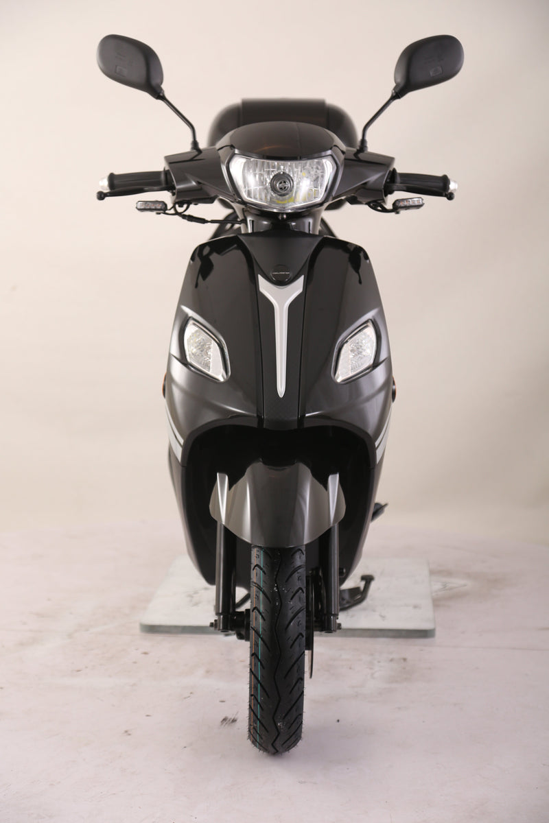 TrailMaster Flash 50cc Street Scooter, CVT Automatic, LED Lights, Rear Trunk Included