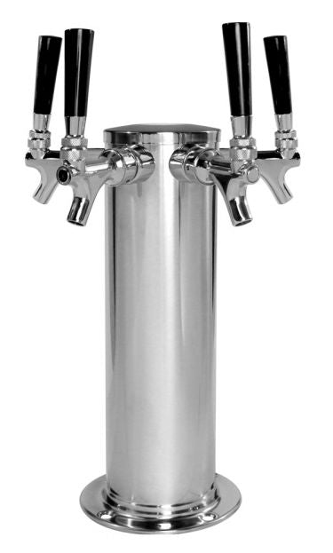 Four Faucet SS Body  4" Column Tower