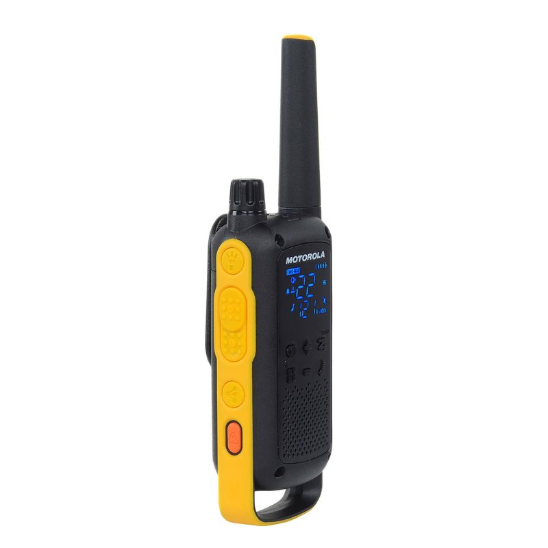 Radio bidireccional Motorola Solutions T470, negra y amarilla, recargable, paquete de dos