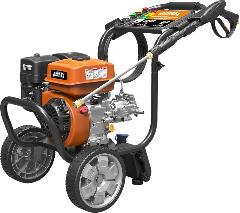 Hidrolavadora a gas Genmax GMGPW3200-B de 3200 PSI y 3 GPM, 5 boquillas QC y tanque de jabón incorporado
