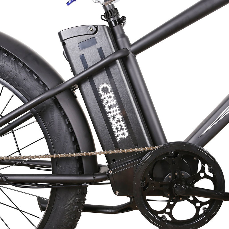GlareWheel EB-X10 26" Fat Tire Electric Mountain Bicycle - Black