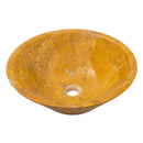 Golden Sienna Travertine V-Shape Tapered Above Vanity Bathroom Sink Polished