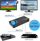 OREI HD-202 2x2 HDMI 1.4V Matriz de conmutación/divisor (2 entradas, 2 salidas) con control remoto. Compatible con PIP, MHL, HDMI 1.4, 3D, 1080p, 4K x 2K.