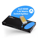 Conmutador de matriz HDMI Ultra HD 6x2 con compatibilidad con ARC (HD-602)