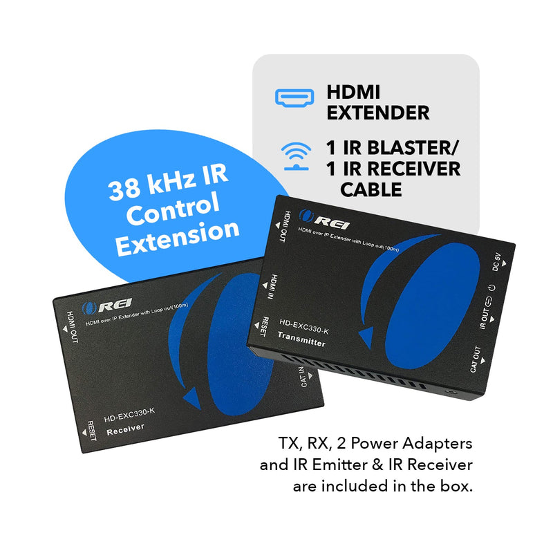 Extensor HDMI sobre IP Full HD 1080P hasta 100 m (Cable CAT5e/6 con IR) (HD-EXM330-K)