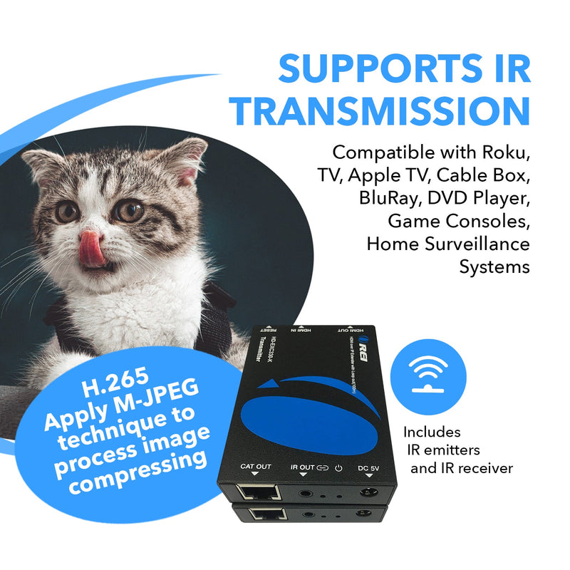Extensor HDMI sobre IP Full HD 1080P hasta 100 m (Cable CAT5e/6 con IR) (HD-EXM330-K)