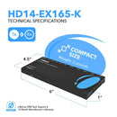 Extensor HDMI 1x4 sobre CAT6 hasta 165 pies (70 m) (HD14-EX165-K) 
