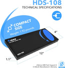 Divisor HDMI 1x8 4K a 30 Hz con alimentación - Compatible con 3D Full HD 1080P (HDS-108) 