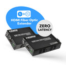 Extensor HDMI 4K Balun sobre cable de fibra óptica hasta 1 km (3300 pies), compatible con IR, RS-232 (HDS-FO-K)