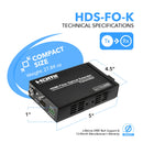 Extensor HDMI 4K Balun sobre cable de fibra óptica hasta 1 km (3300 pies), compatible con IR, RS-232 (HDS-FO-K)