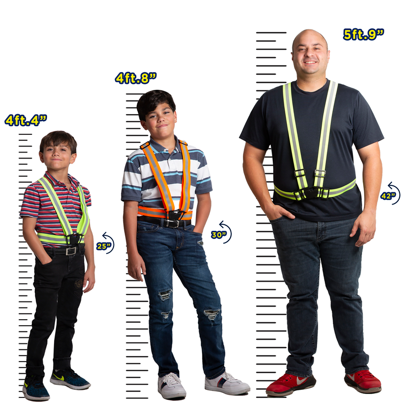 Hi-Vis Adjustable Safety Suspenders with Reflective Strips