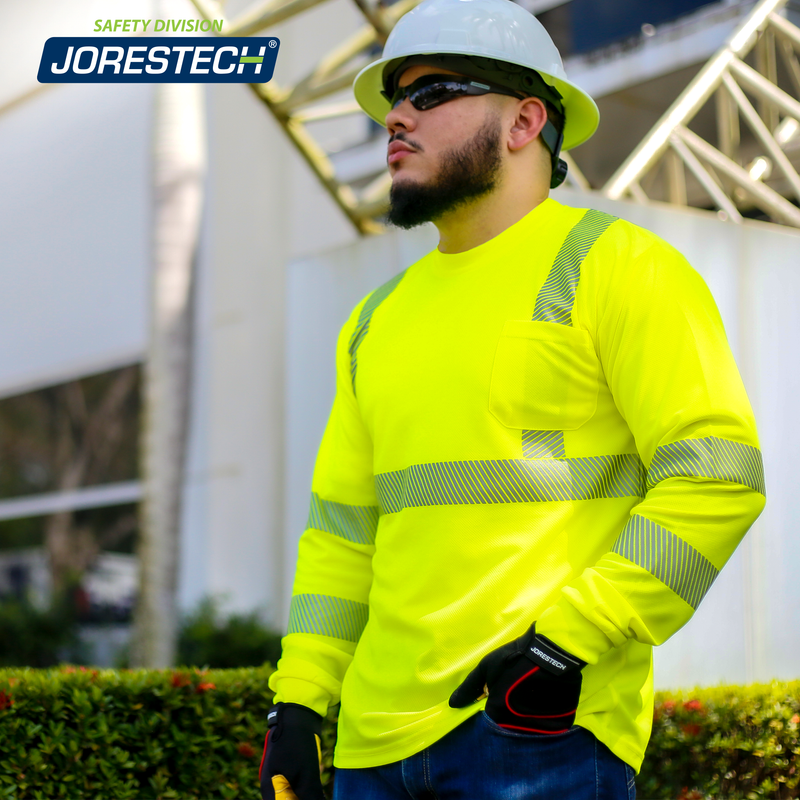 Hi-Vis Heat Transfer Reflective Safety Long Sleeve Shirt